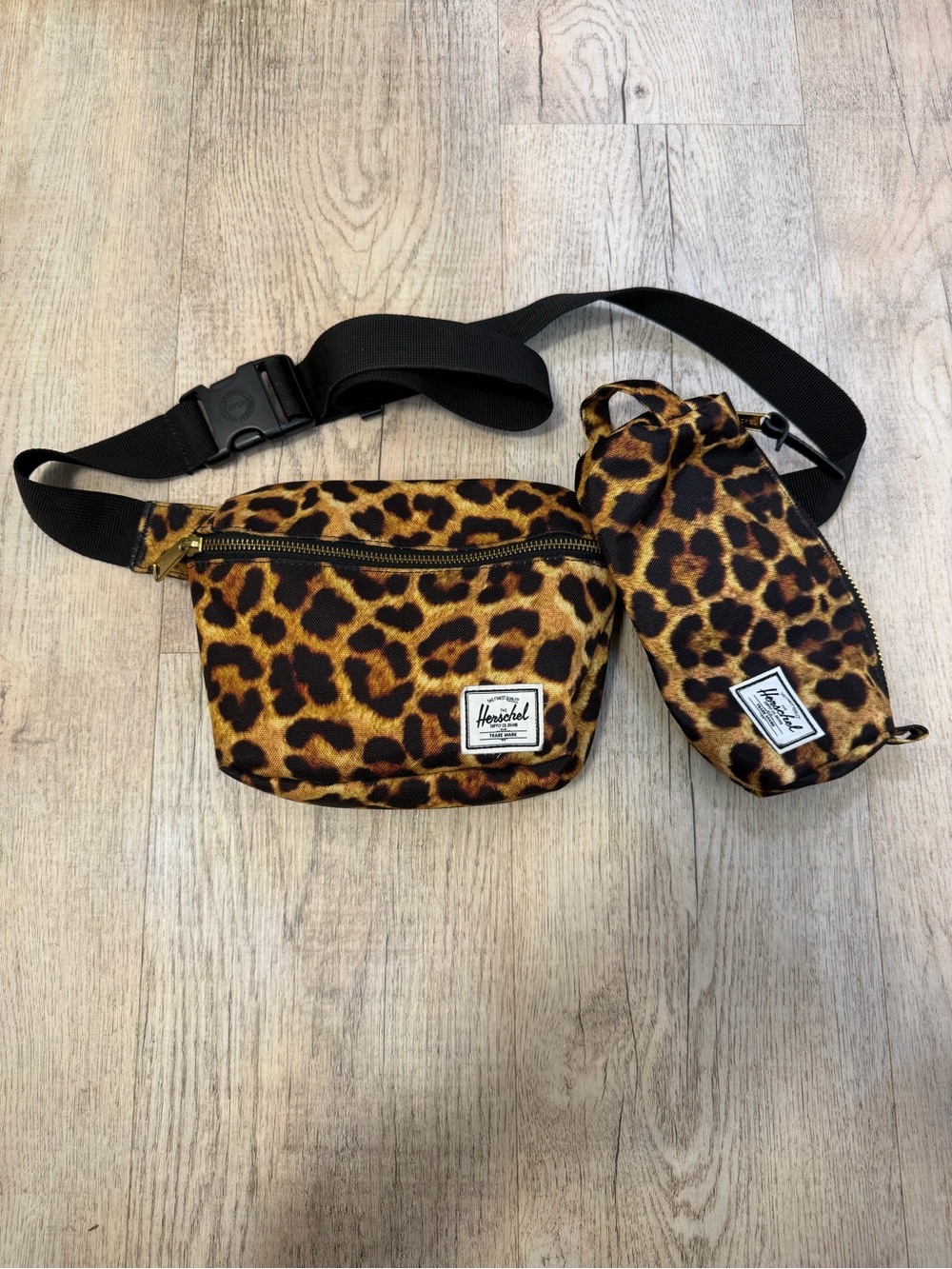 Herschel Supply Company Leopard Print Waist Bag with Pouch - Brown & Black